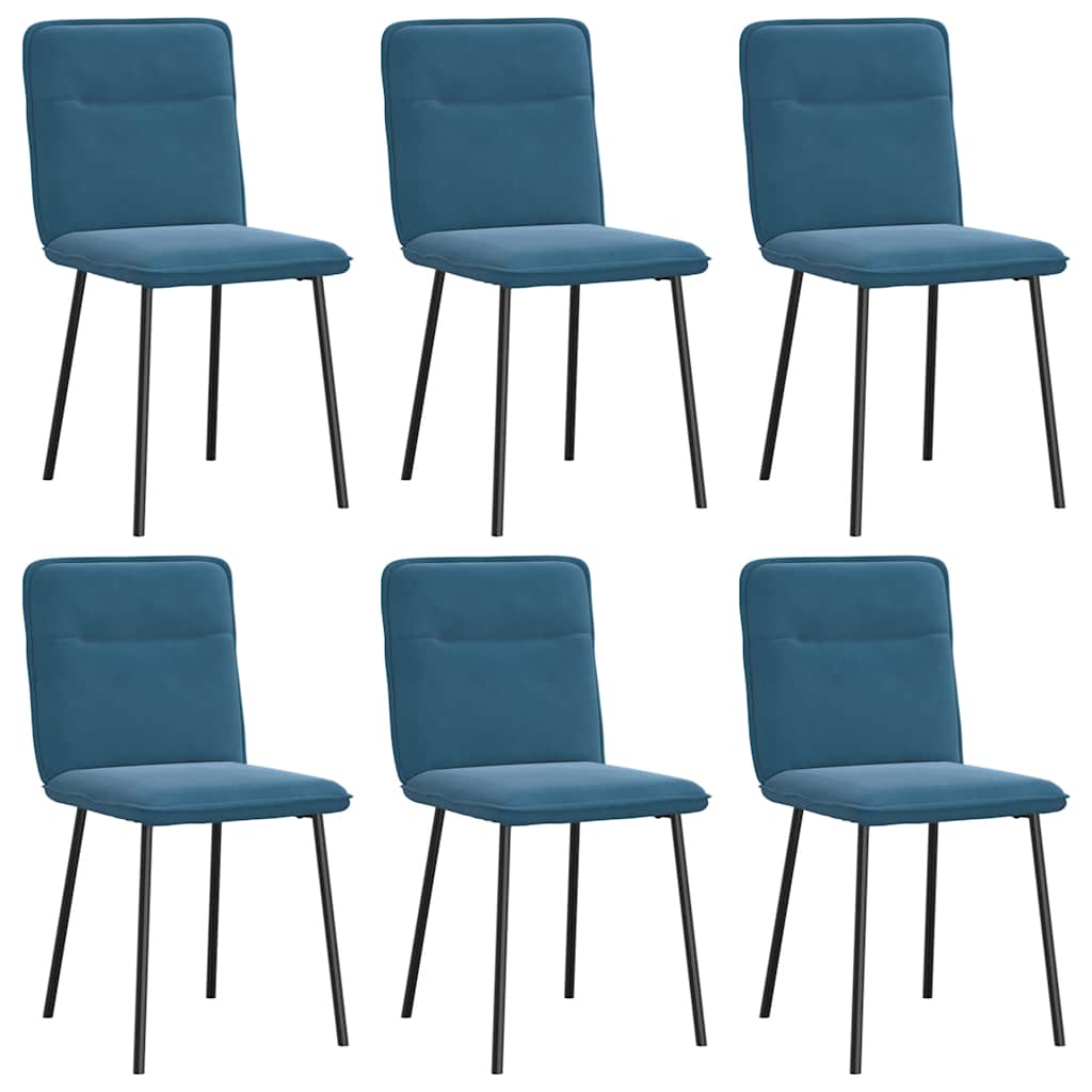 Spisestuestole 6 stk. Blue Velvet