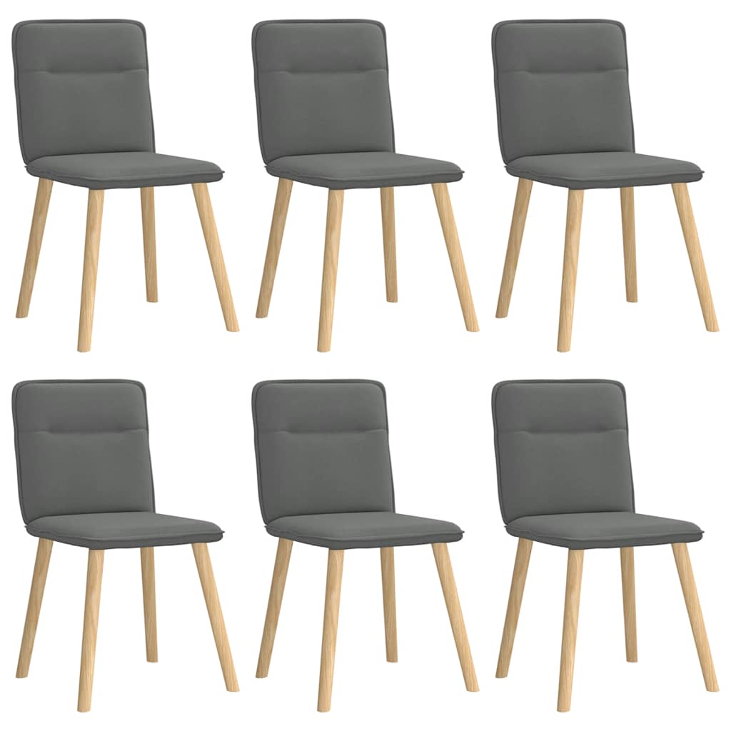 Spisestuestole 6 stk. Mørkegrå Stof