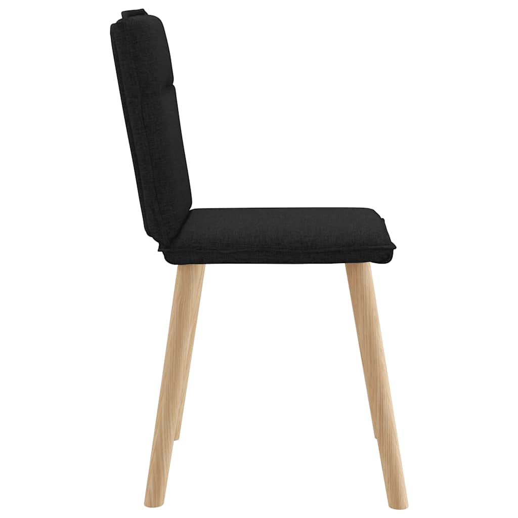 Spisestuestole 6 stk. Sort stof