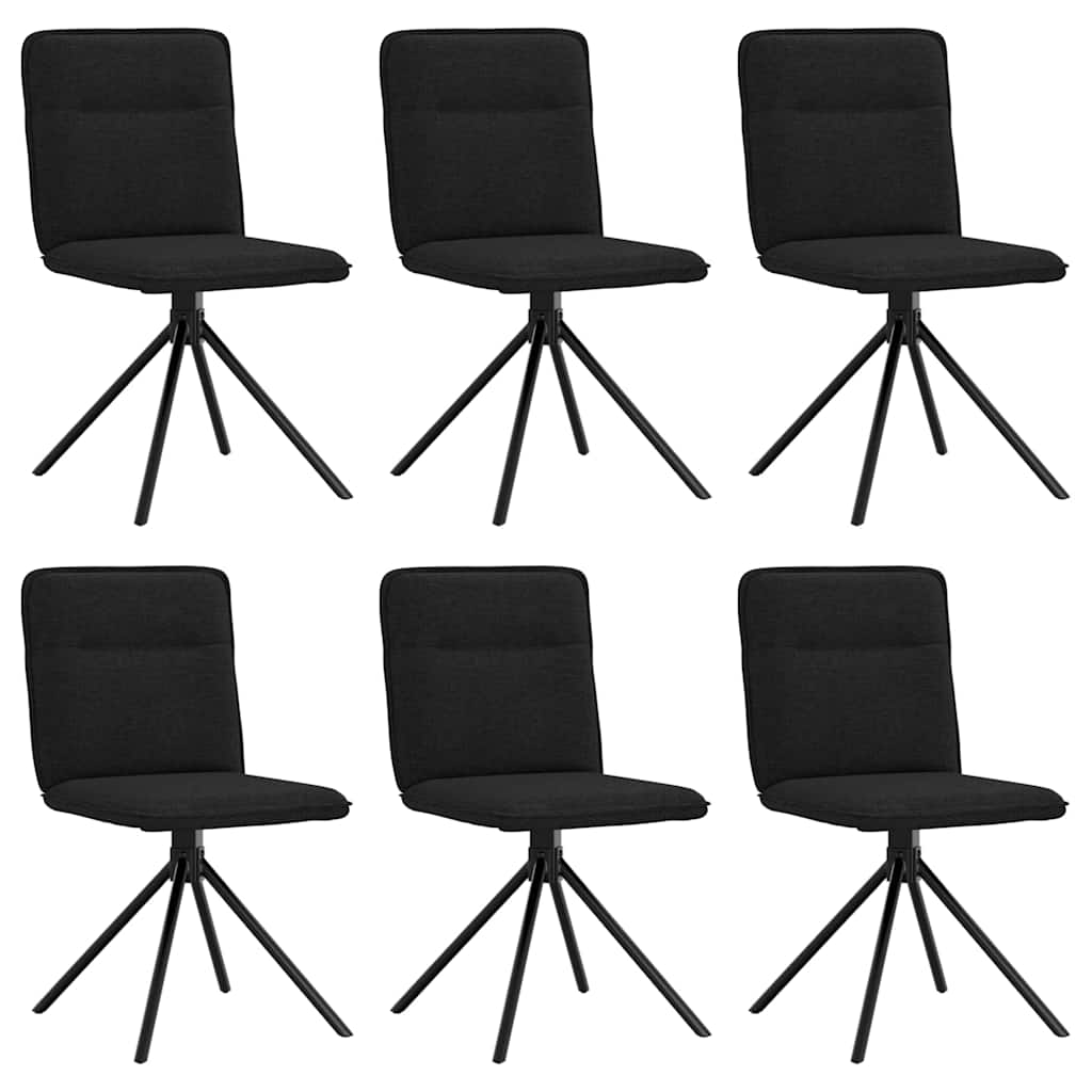 Spisestuestole 6 stk. Sort stof