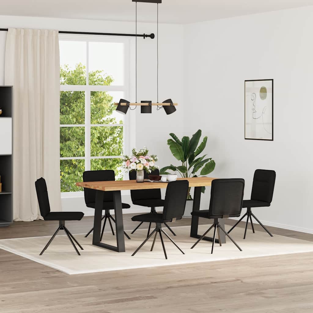 Spisestuestole 6 stk. Sort stof