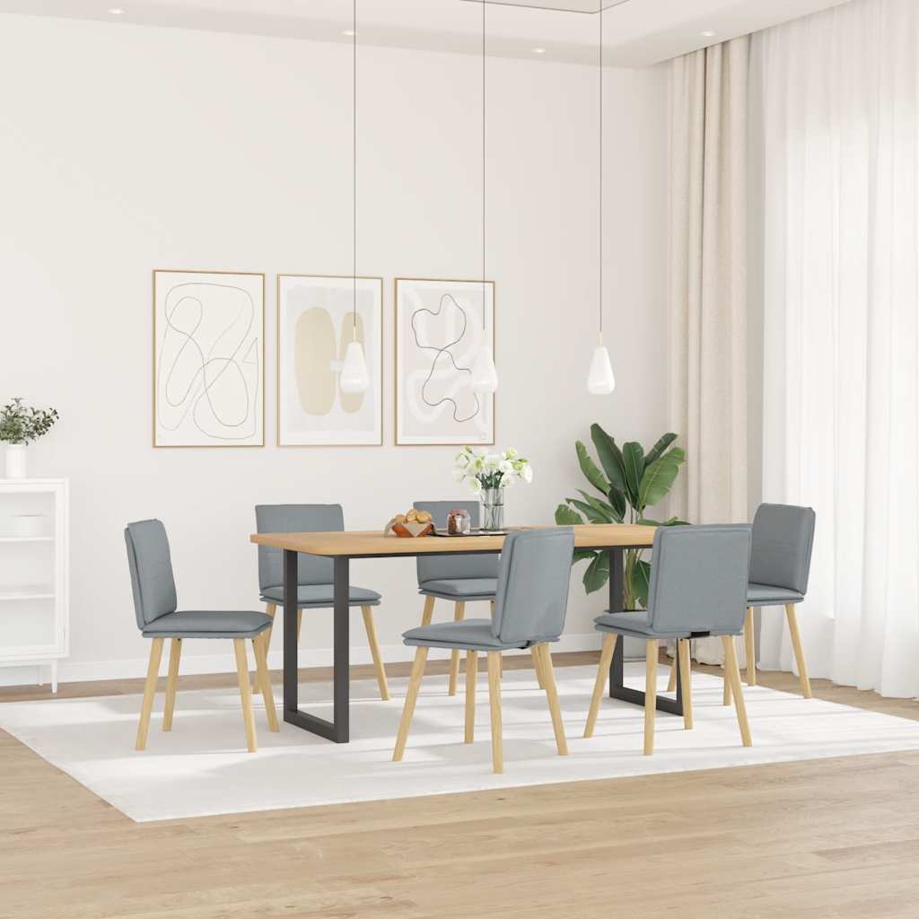 Spisestuestole 6 stk. Lysegrå Stof