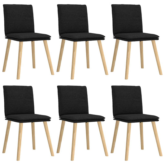 Esszimmerstühle 6 Stk. Schwarz Stoff