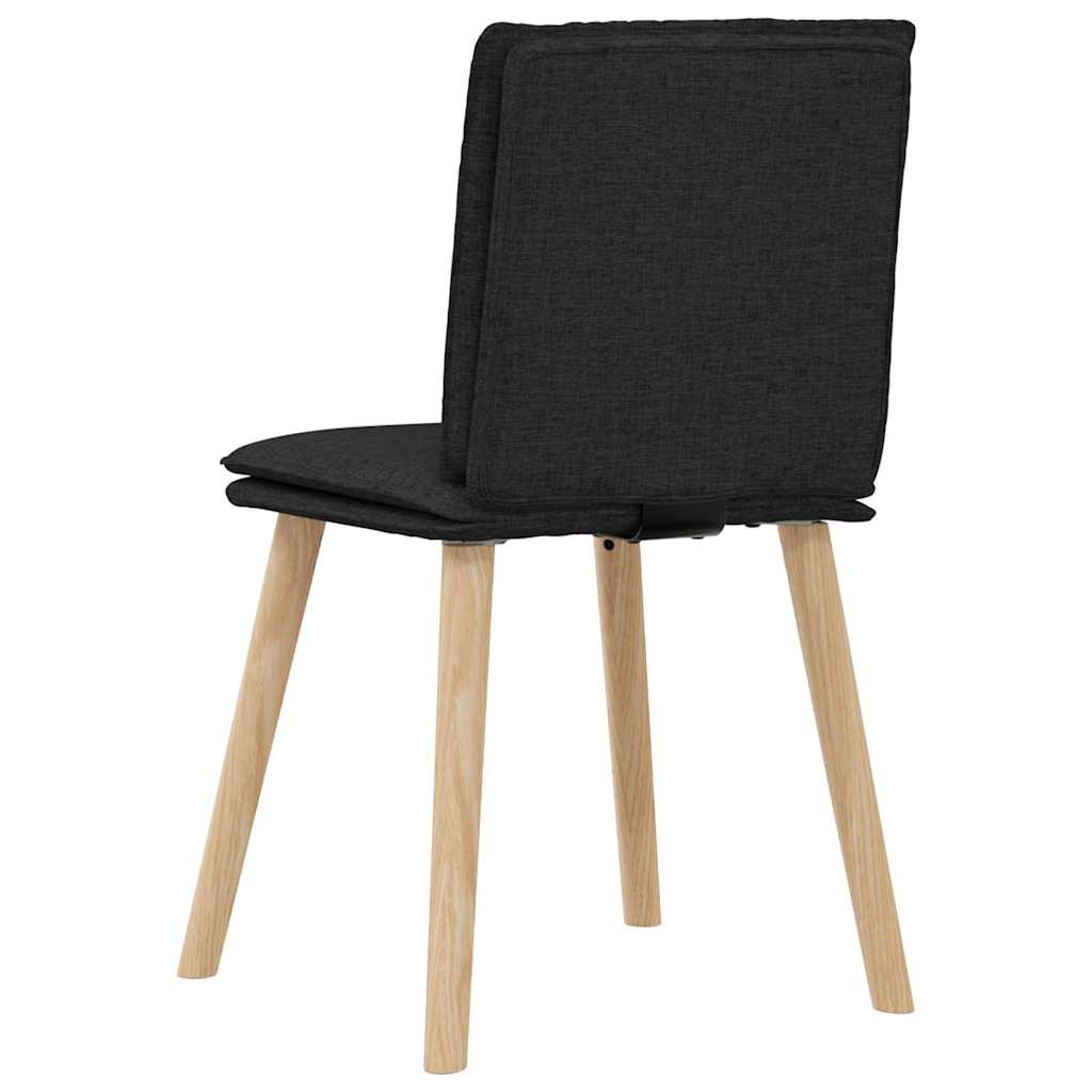 Spisestuestole 6 stk. Sort stof