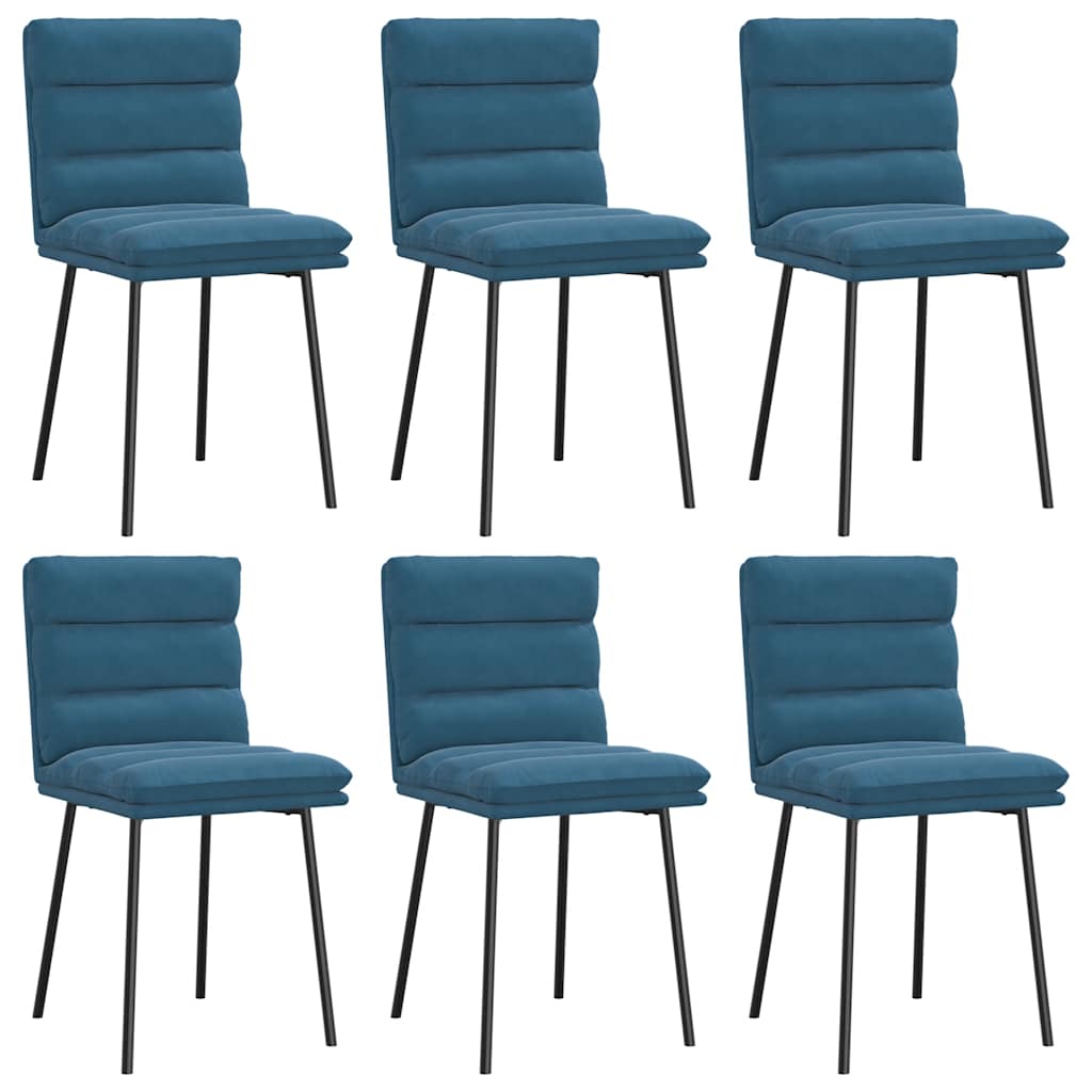 Spisestuestole 6 stk. Blue Velvet