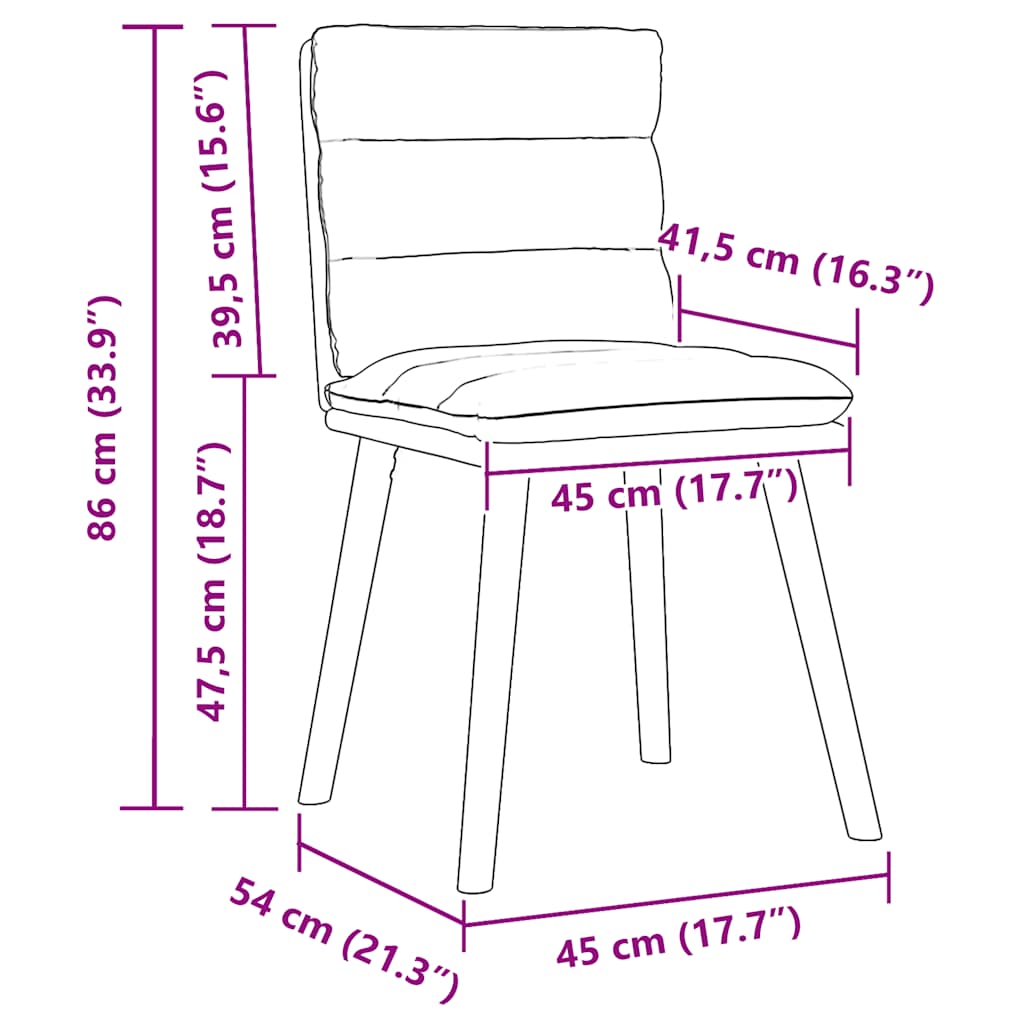 Spisestuestole 6 stk. Sort stof
