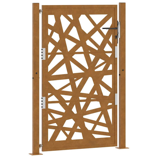 Gartentor 105 x 155 cm Cortenstahl Helles Design