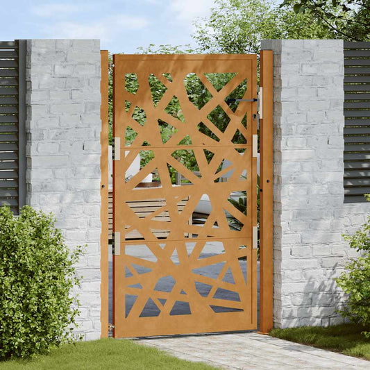 Gartentor 105 x 155 cm Cortenstahl Helles Design