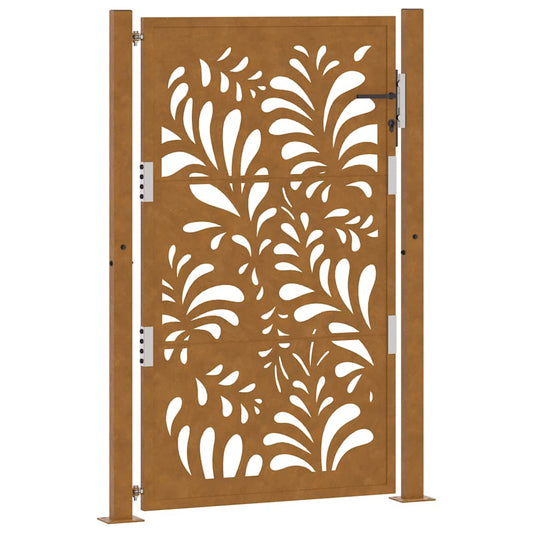 Gartentor 105 x 155 cm Verwitterungsstahl Wellendesign