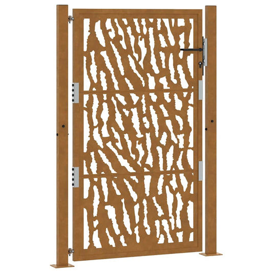 Gartentor 105 x 155 cm Verwitterungsstahl Trace-Design