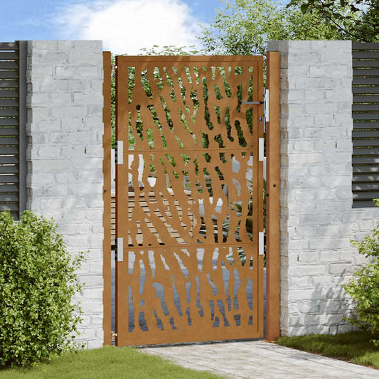 Gartentor 105 x 155 cm Verwitterungsstahl Trace-Design