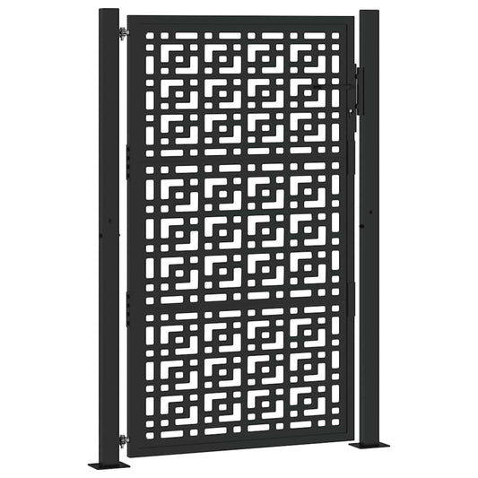 Gartentor Schwarz 105 x 155 cm Stahl Kreuz-Design