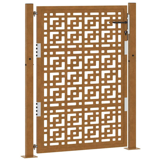 Gartentor 105 x 130 cm Verwitterungsstahl Kreuzdesign