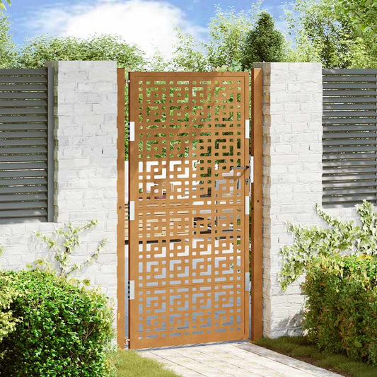Gartentor 105 x 180 cm Verwitterungsstahl Kreuzdesign