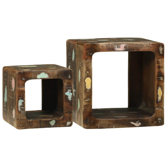 TV Einheit 2 pcs Mehrfarbig 36 x 30 x 36 cm Massives Altholz