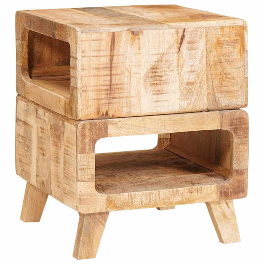 Beistelltische mit Regal Braun 40 x 40 x 49 cm Massivholz Mango