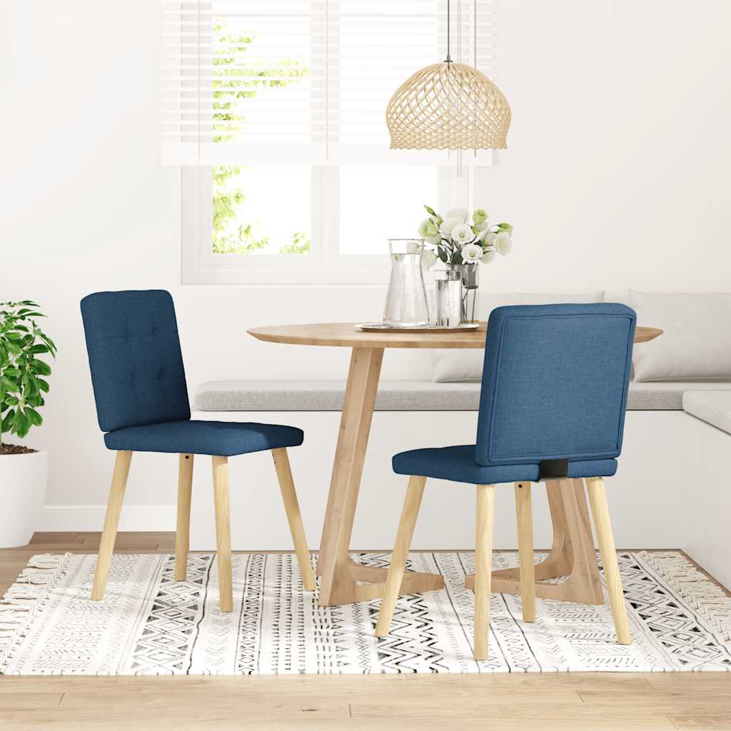 Spisestuestole 2 stk. Blåt stof
