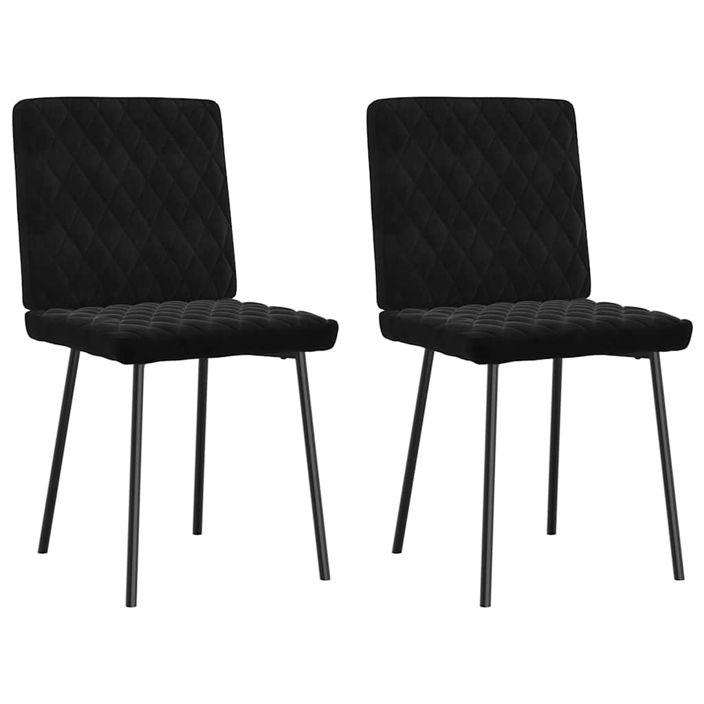 Spisestuestole 2 stk. Sort fløjl