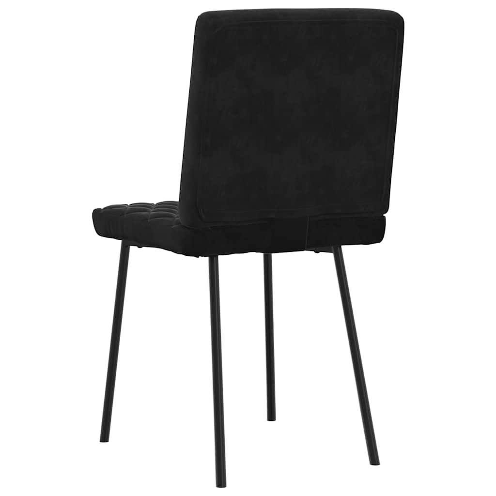 Spisestuestole 2 stk. Sort fløjl