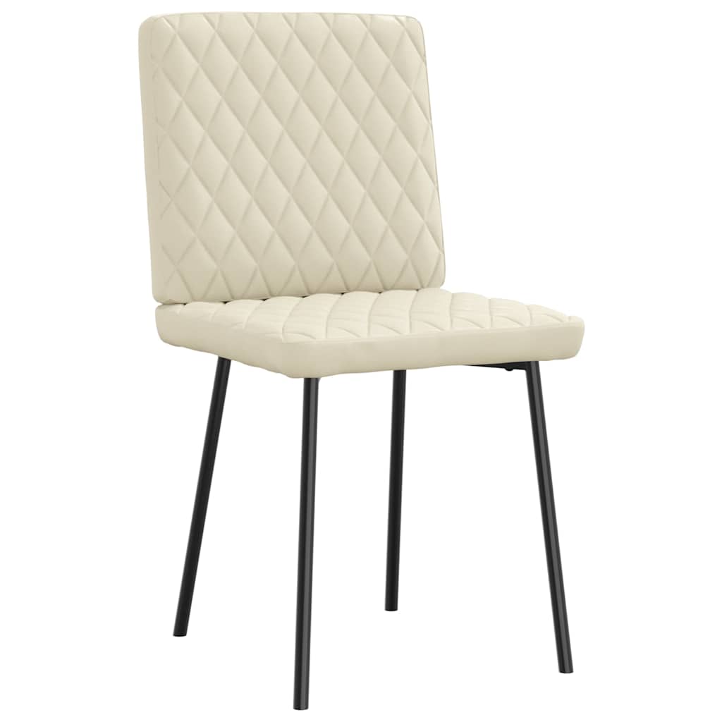 Spisestuestole 2 stk Creme imiteret læder