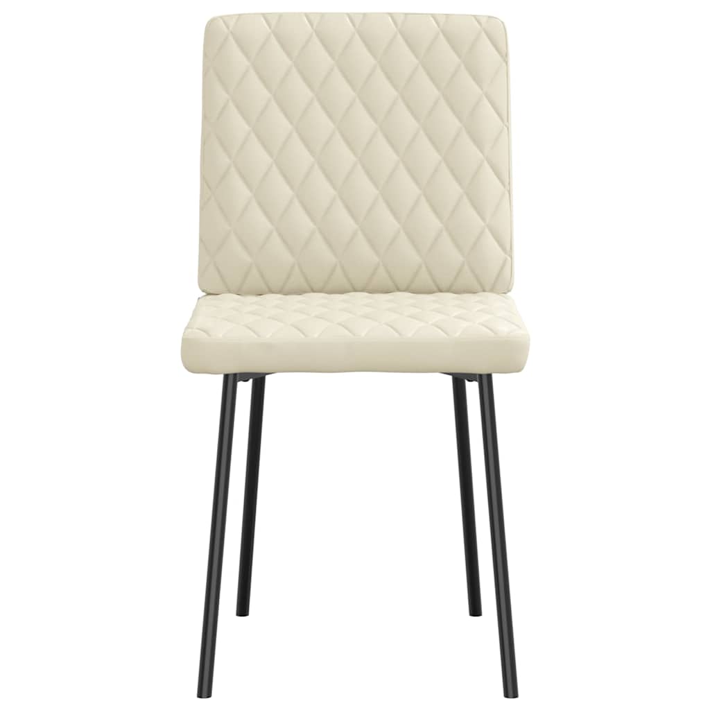 Spisestuestole 2 stk Creme imiteret læder