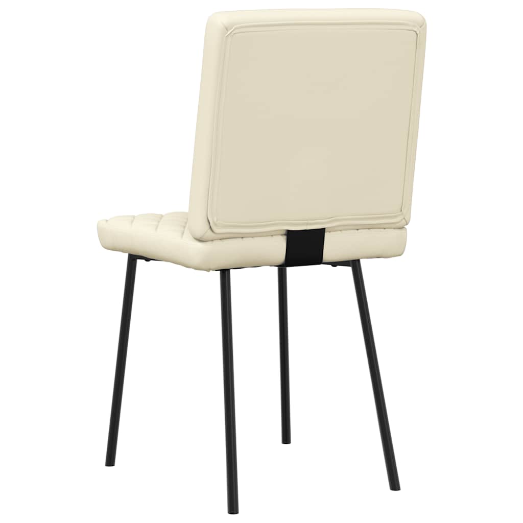 Spisestuestole 2 stk Creme imiteret læder