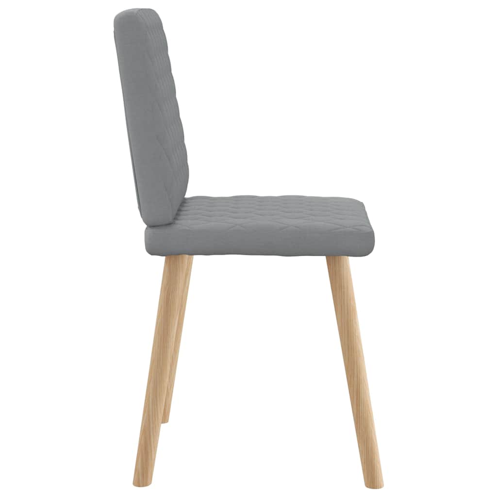 Spisestuestole 2 stk Lysegrå Stof