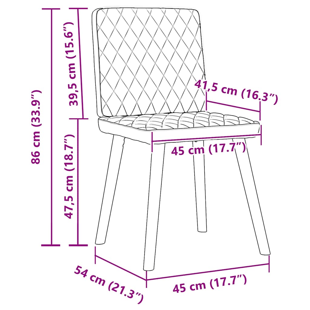 Spisestuestole 2 stk. Sort Stof