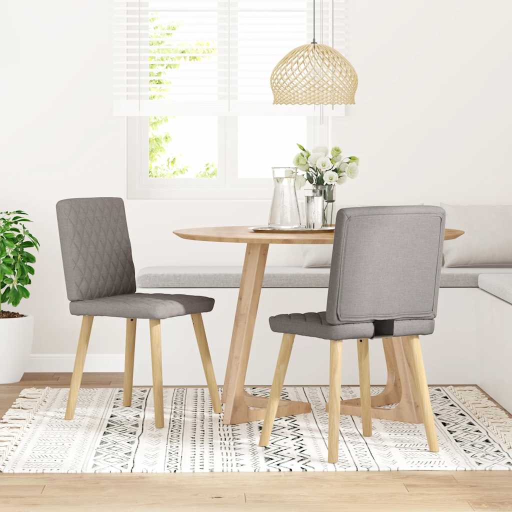Spisestuestole 2 stk Taupe Stof