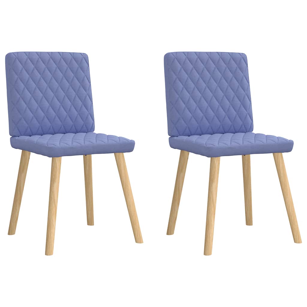 Spisestuestole 2 stk Denim Blå Stof