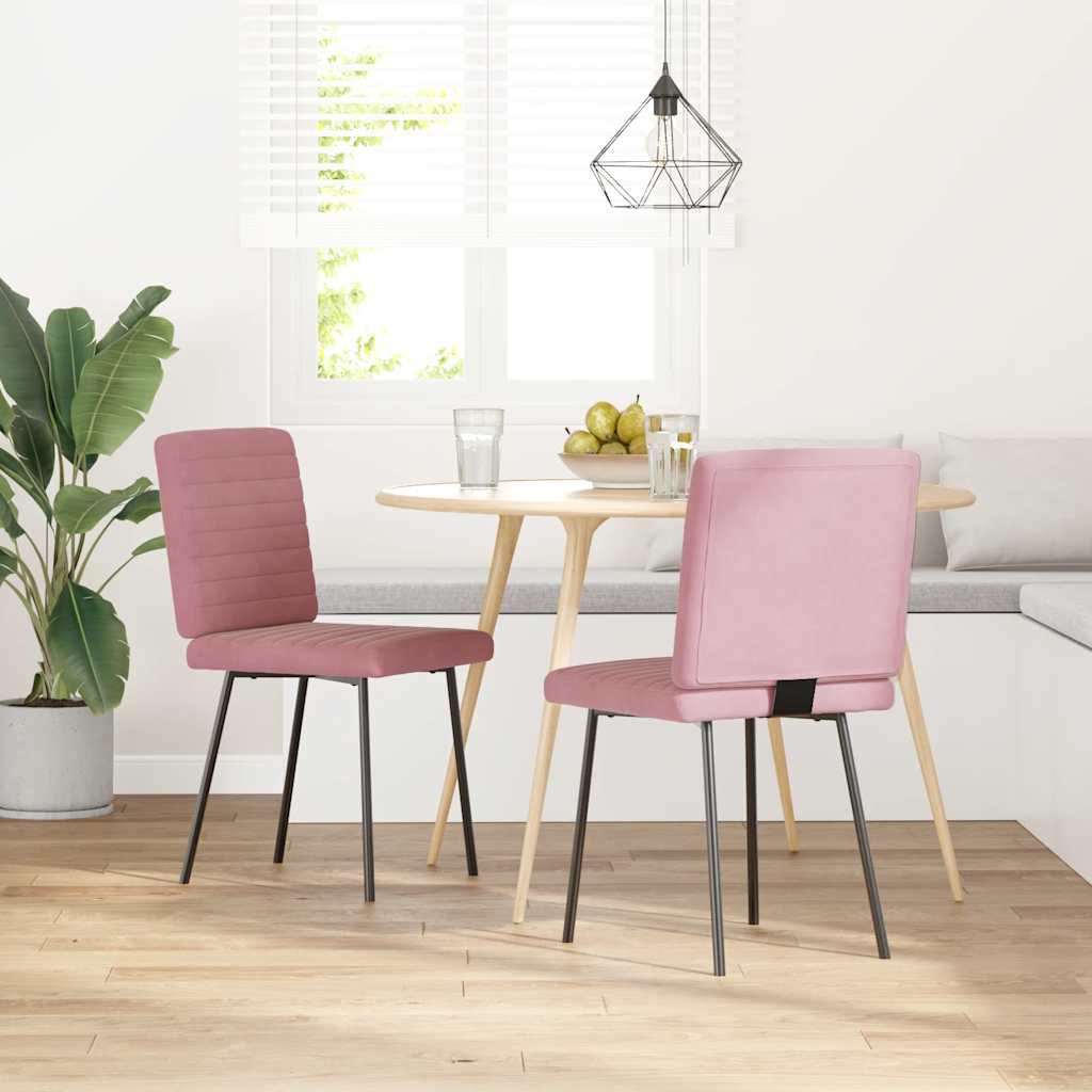 Spisestuestole 2 stk Pink Velvet