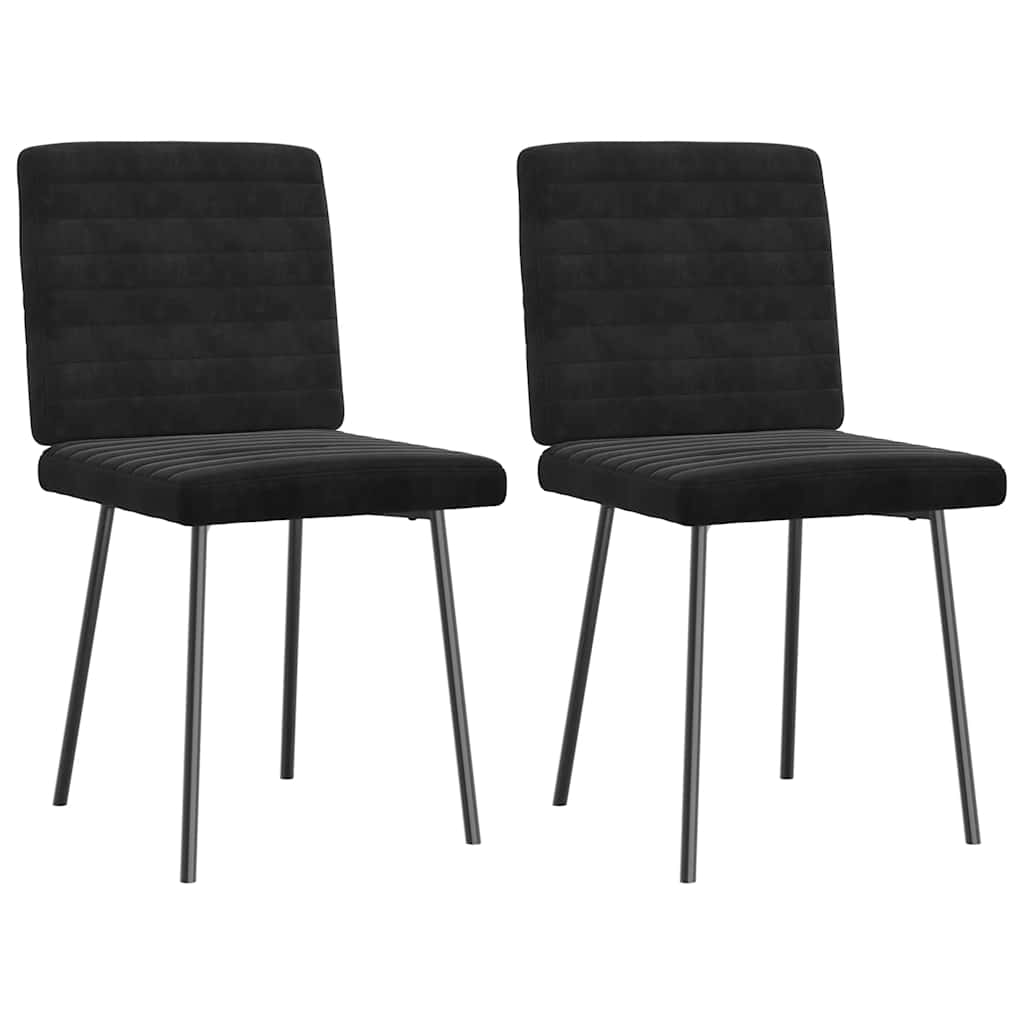 Spisestuestole 2 stk. Sort fløjl