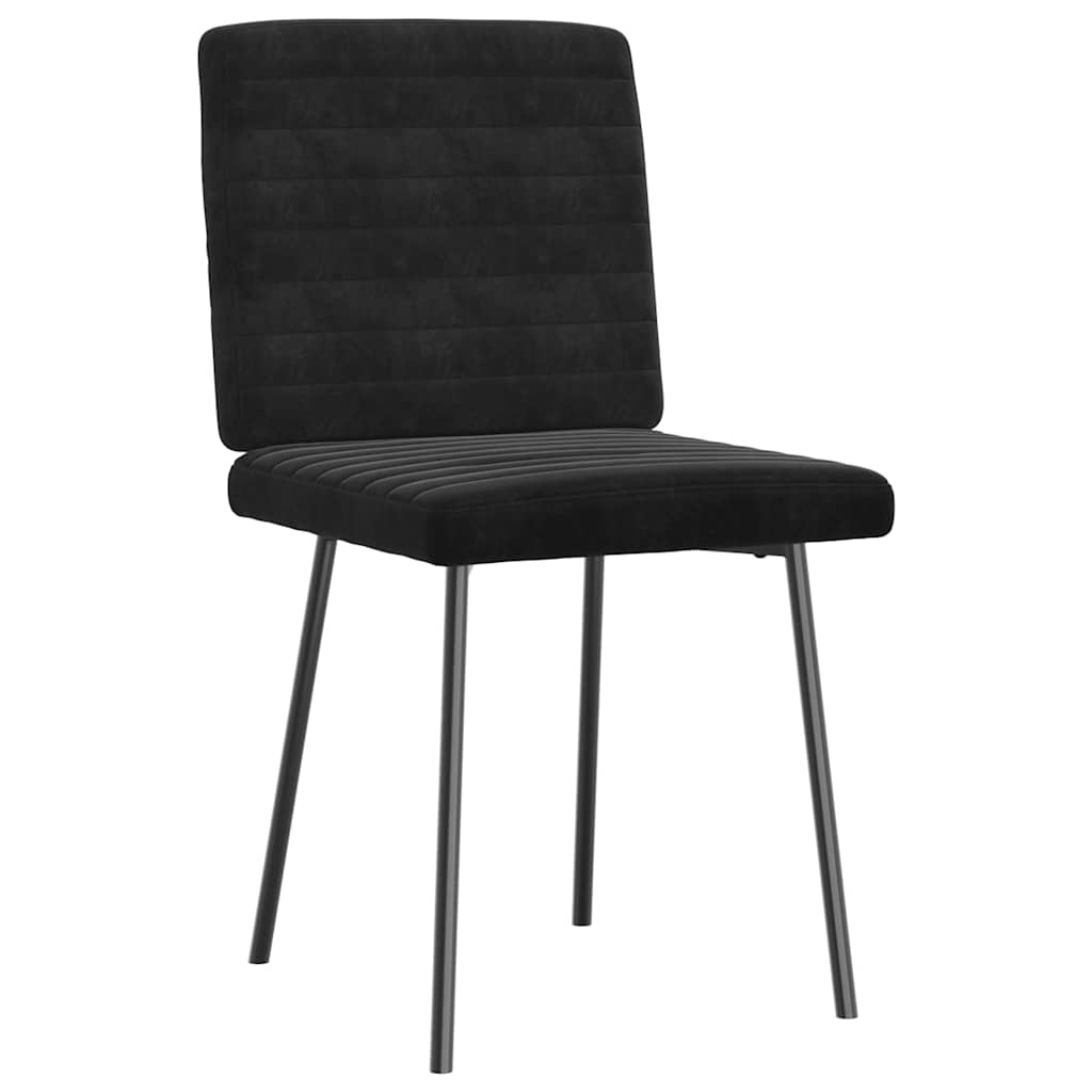 Spisestuestole 2 stk. Sort fløjl