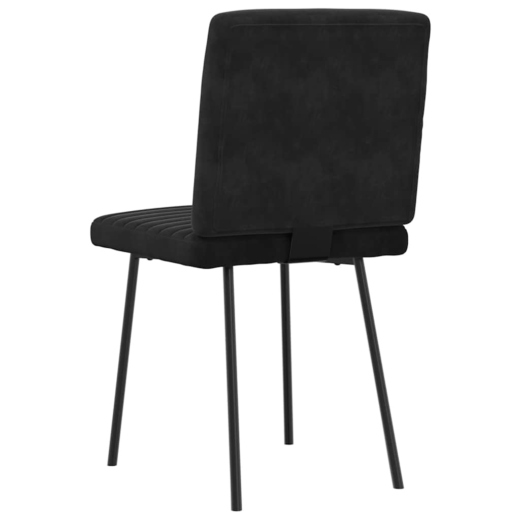Spisestuestole 2 stk. Sort fløjl