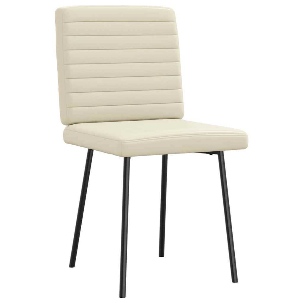 Spisestuestole 2 stk Creme imiteret læder