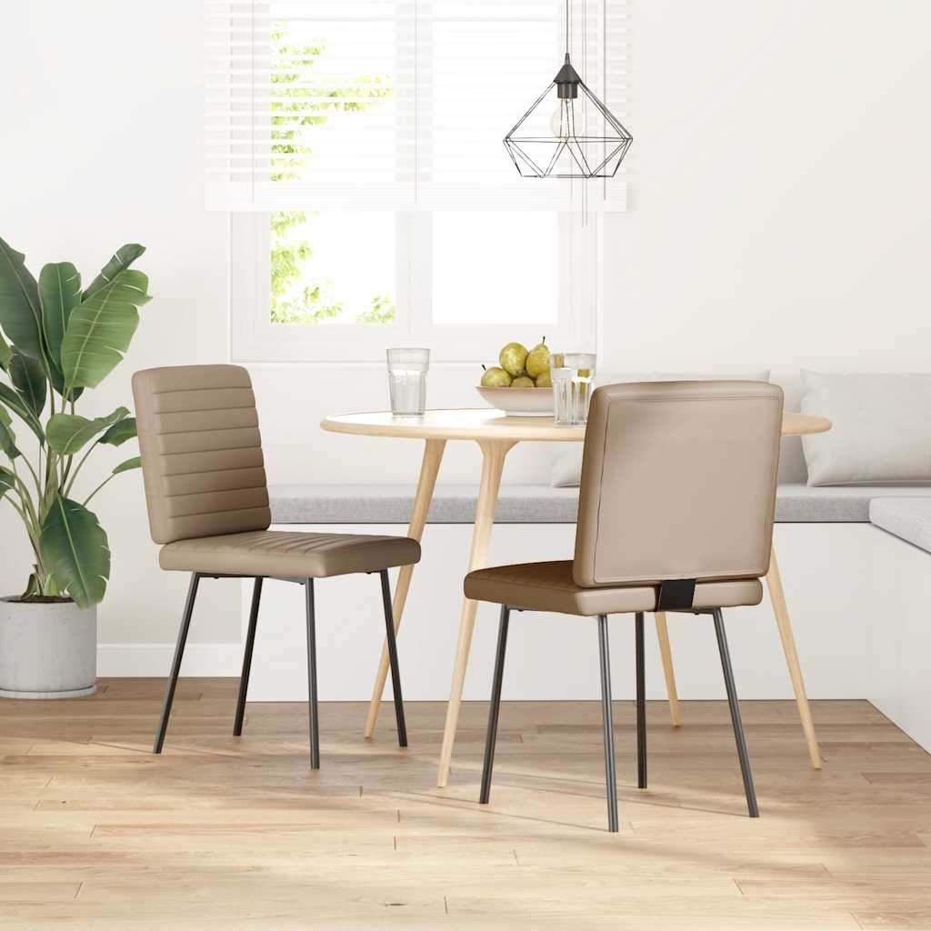 Spisestuestole 2 stk. Cappuccino-brunt imiteret læder
