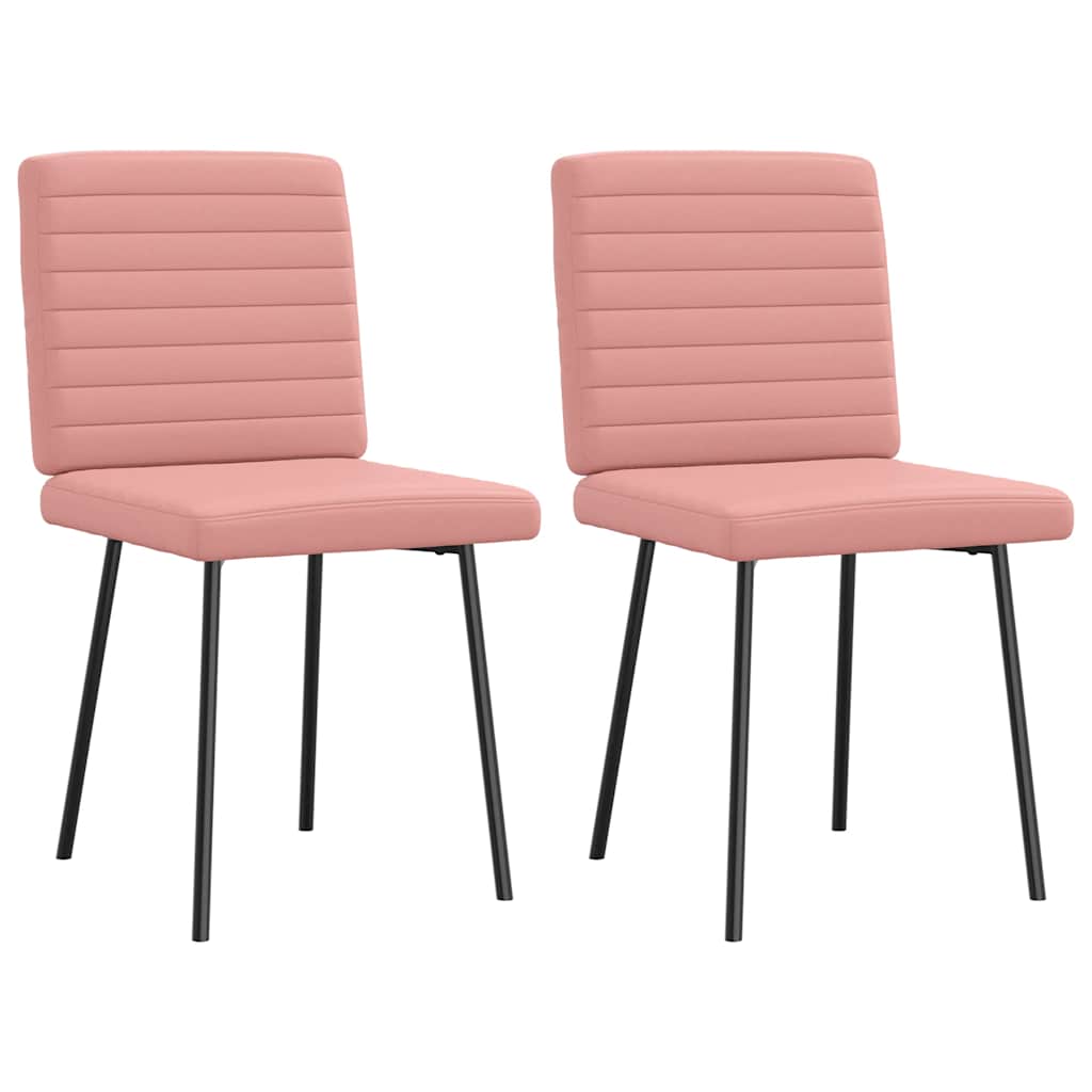 Spisestuestole 2 stk Pink imiteret læder