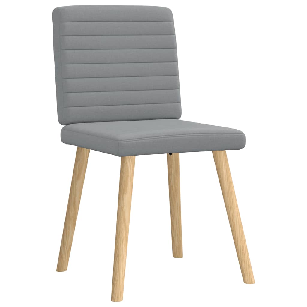 Spisestuestole 2 stk Lysegrå Stof