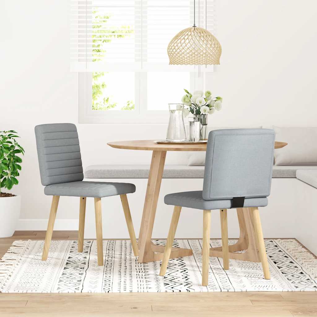 Spisestuestole 2 stk Lysegrå Stof