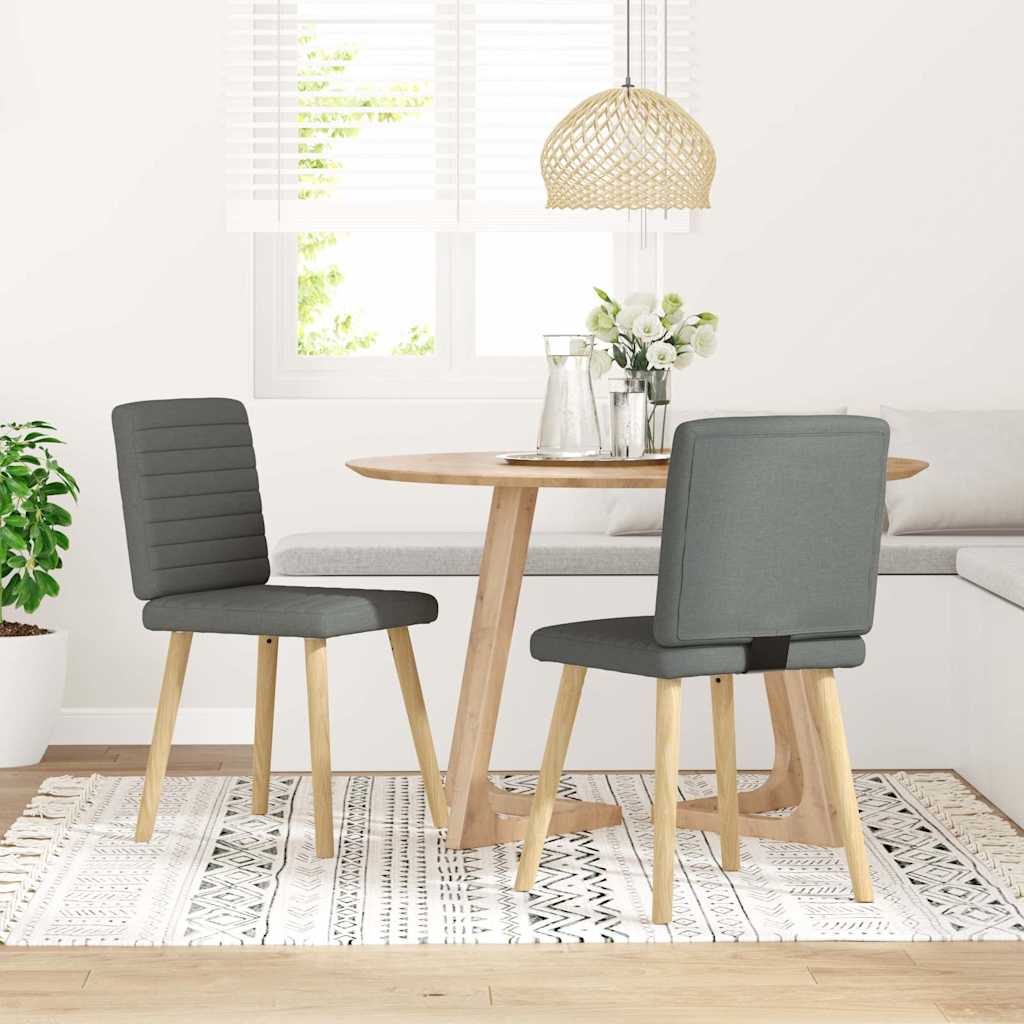 Spisestuestole 2 stk Mørkegrå Stof