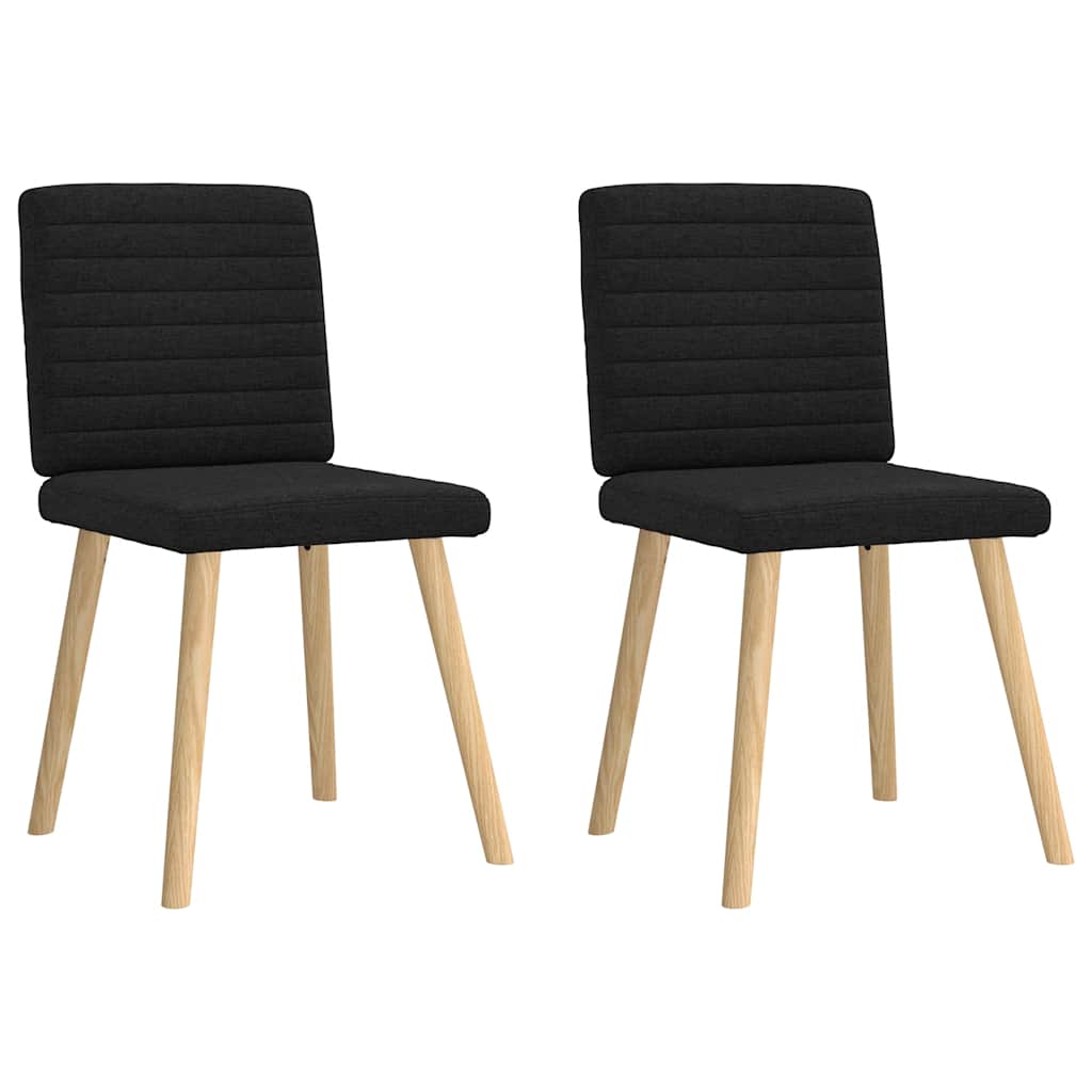 Spisestuestole 2 stk. Sort Stof