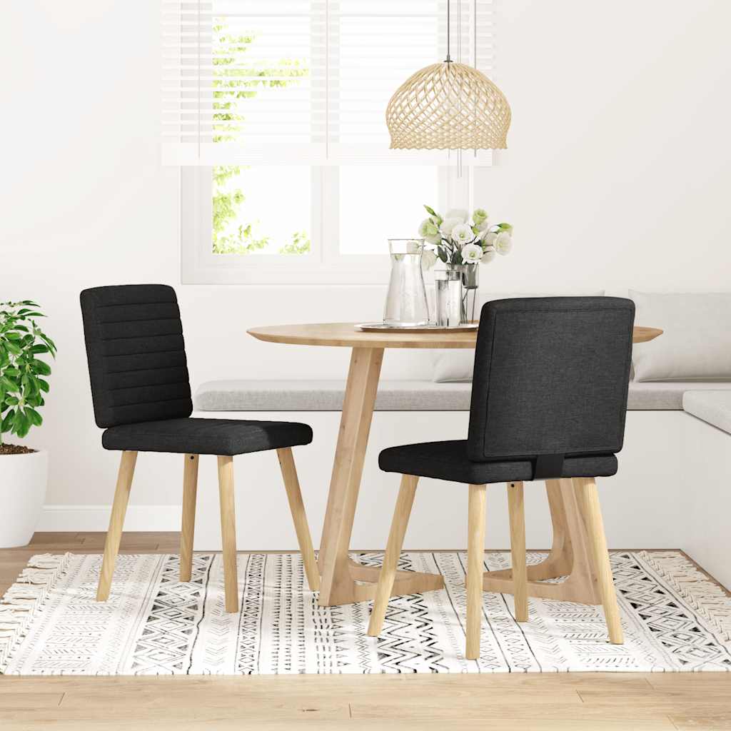 Spisestuestole 2 stk. Sort Stof