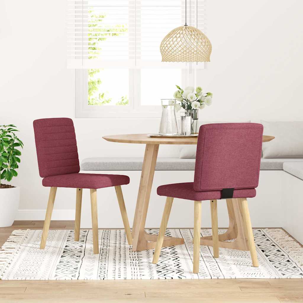 Spisestuestole 2 stk. Vinrødt stof