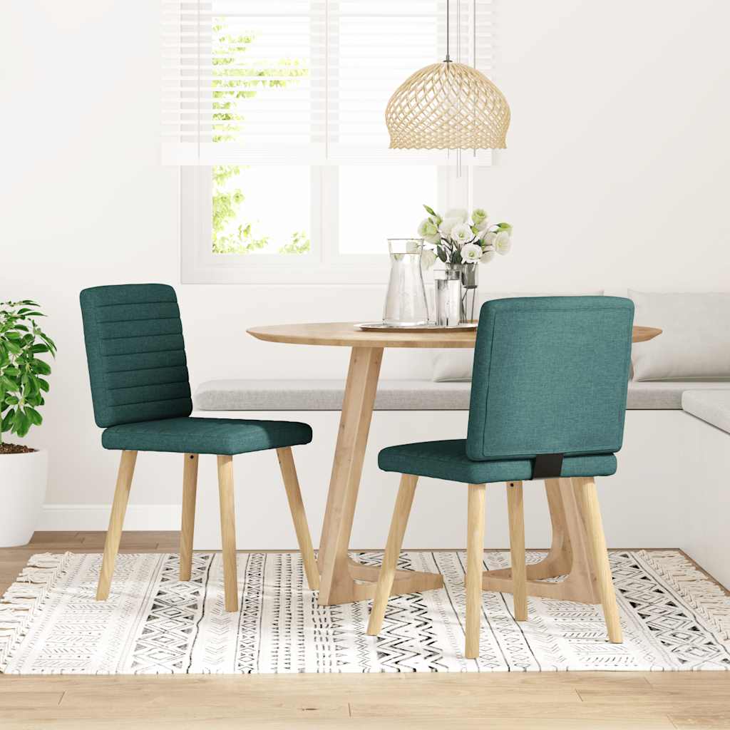 Spisestuestole 2 stk. Mørkegrønt stof