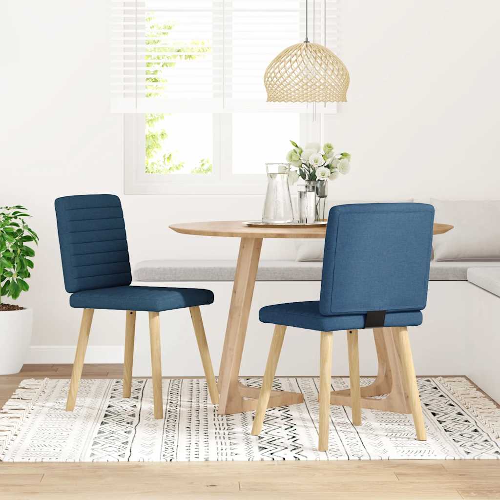 Spisestuestole 2 stk. Blåt stof