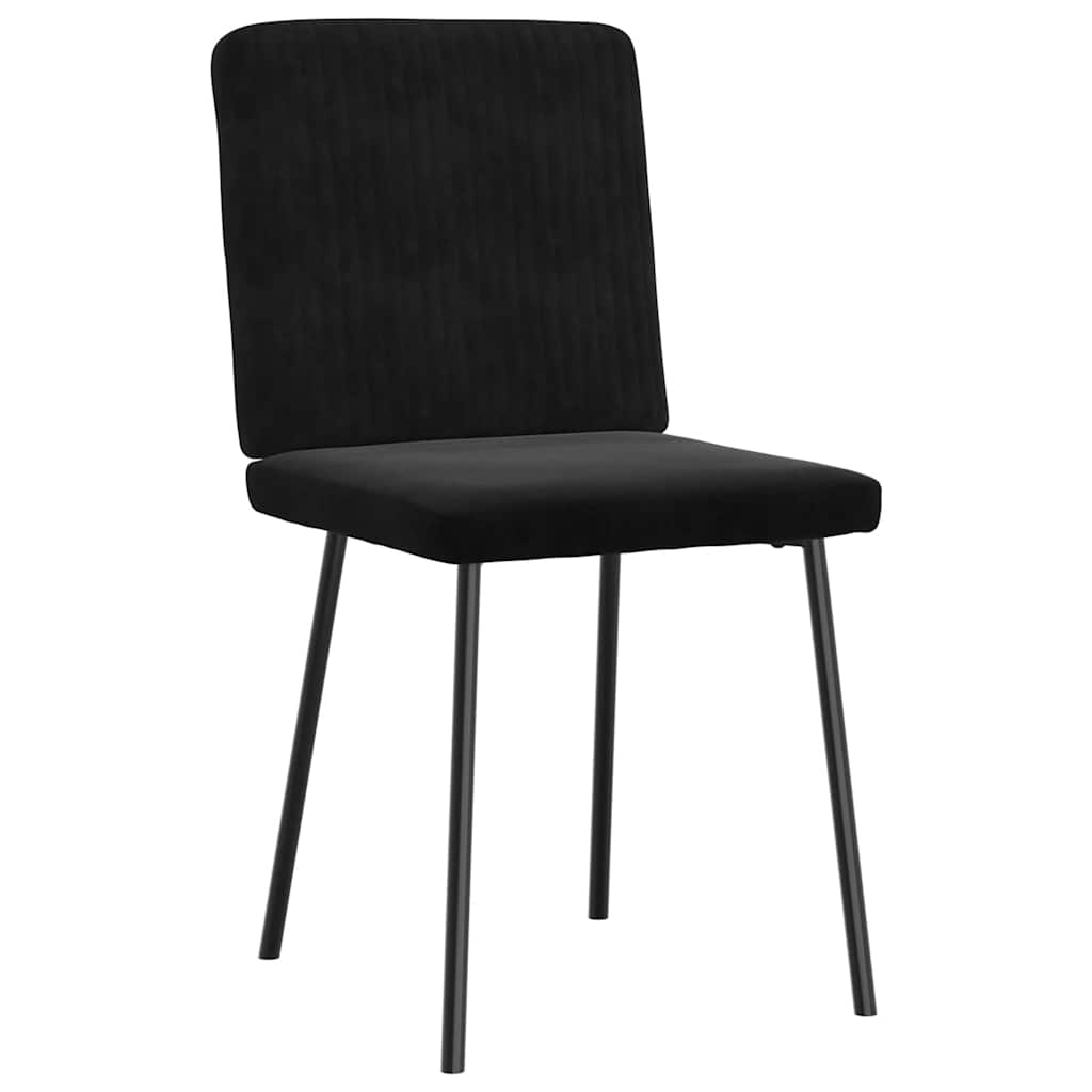 Spisestuestole 2 stk. Sort fløjl