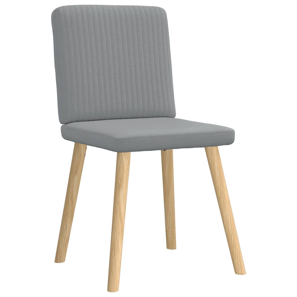 Spisestuestole 2 stk Lysegrå Stof