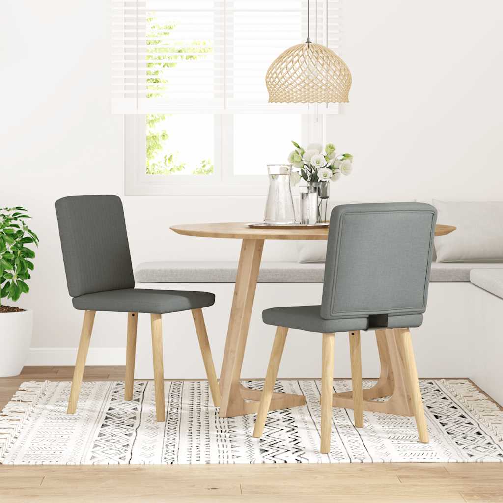 Spisestuestole 2 stk Mørkegrå Stof