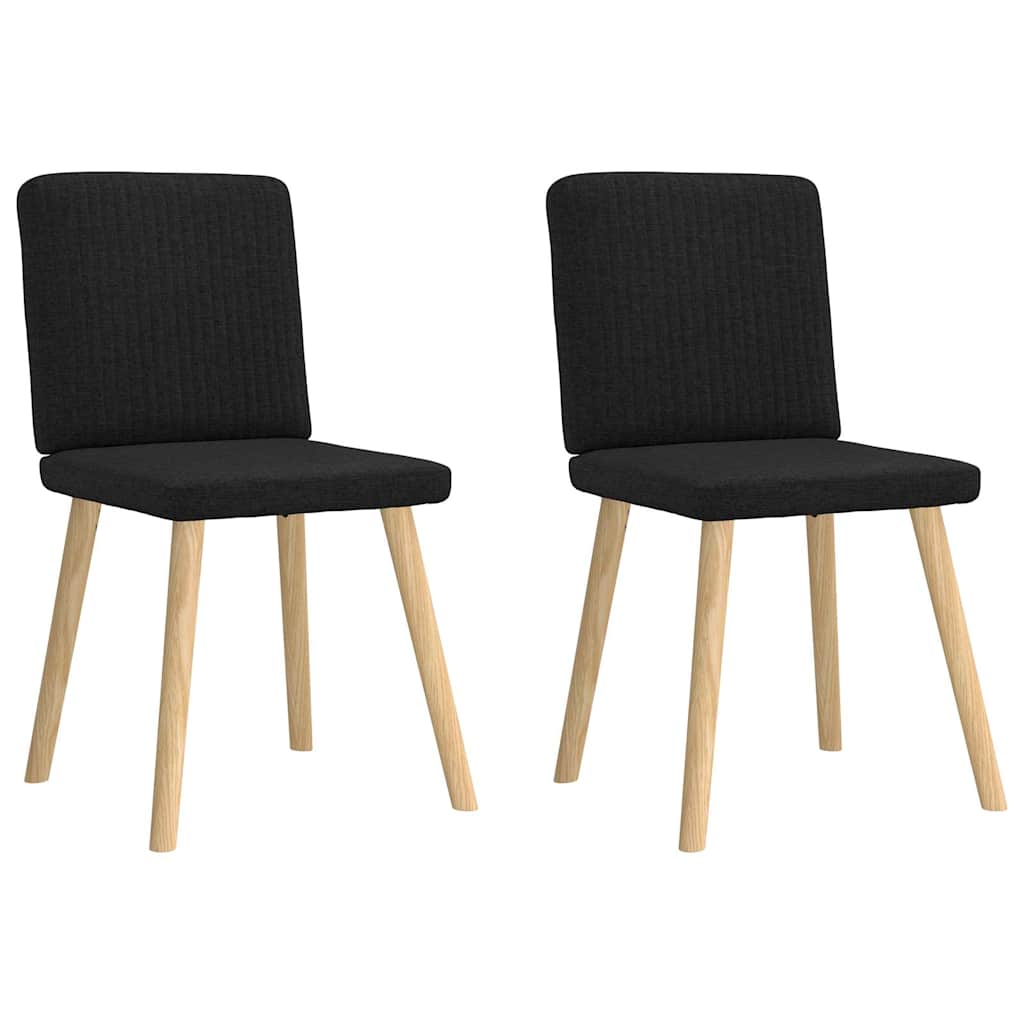 Spisestuestole 2 stk. Sort Stof