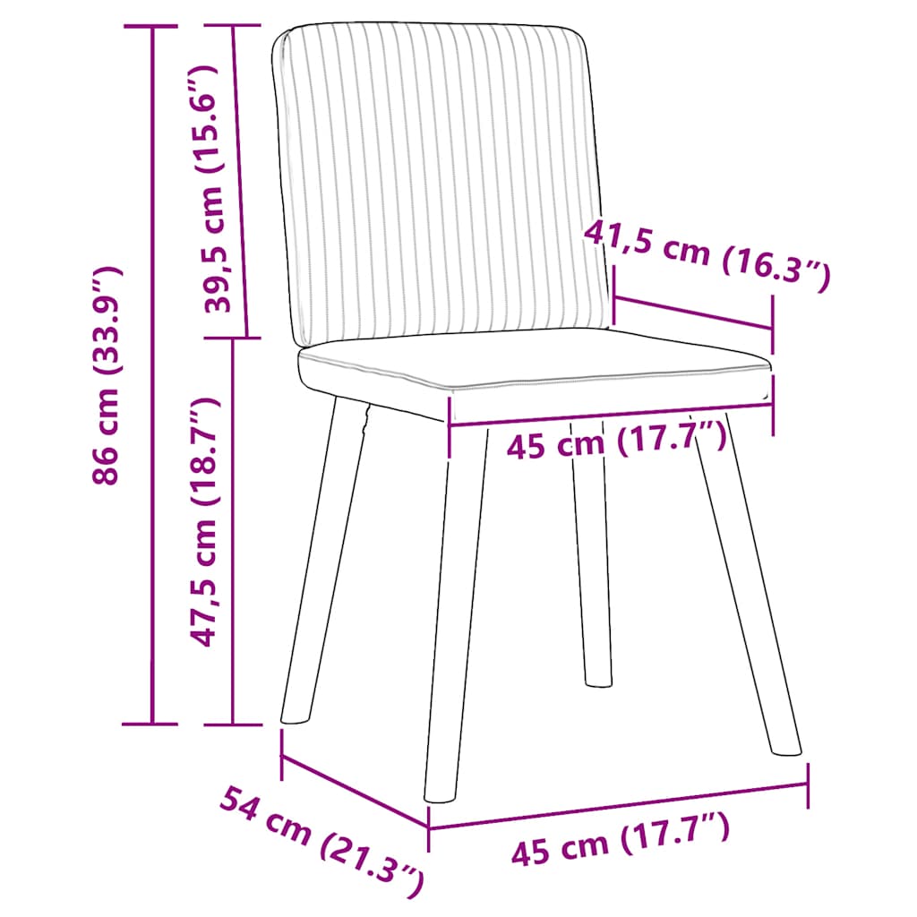 Spisestuestole 2 stk. Sort Stof